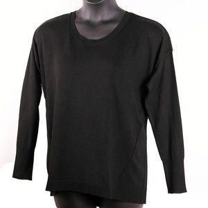 Lane Bryant Womens Sweater 14/16 Scoop Neck Reverse Seam Lightweight Basic Black